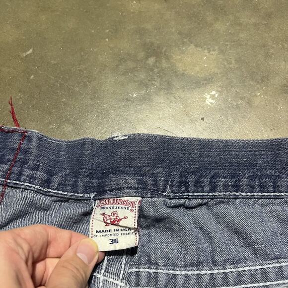 Vintage Y2k True Religion Joey Super T Grunge Jeans 36x32 - Picture 4 of 4